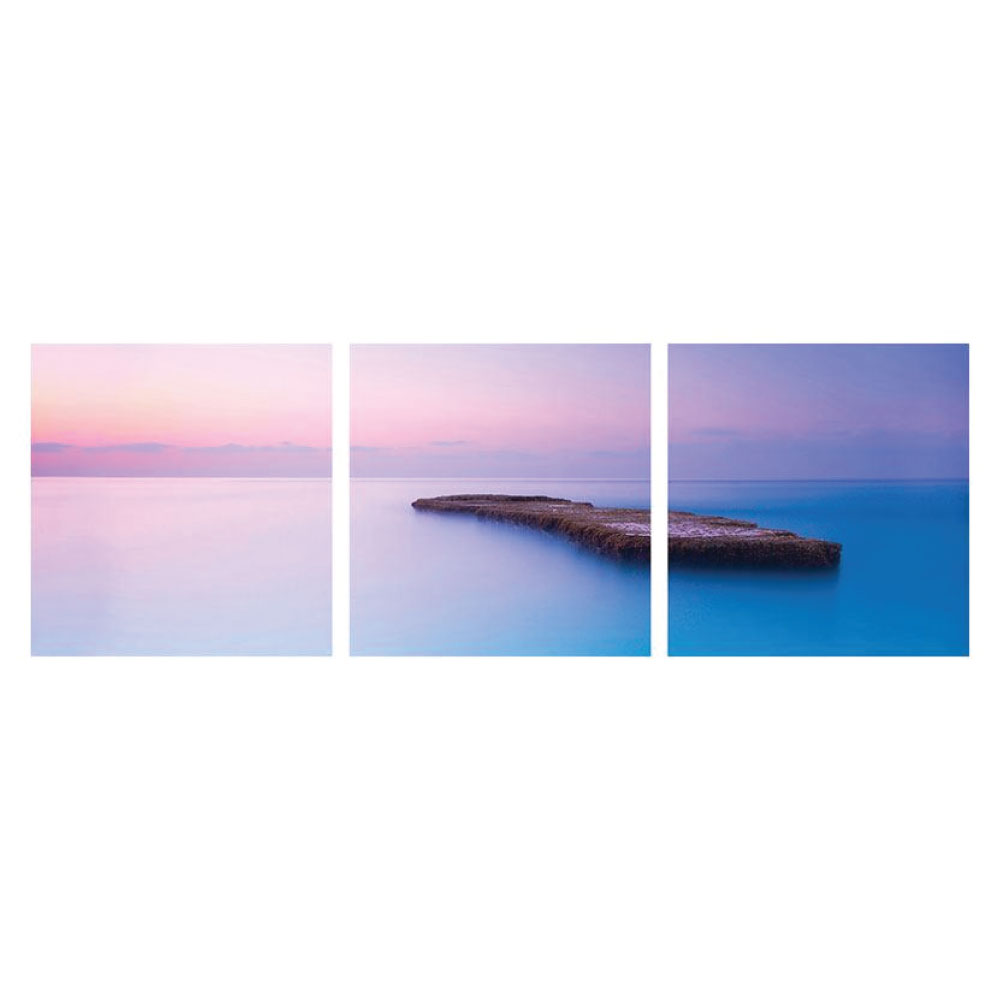 Hartschaumbild Ozean Ruhe Motiv 3 teilig Panorama quadratisch Bilder