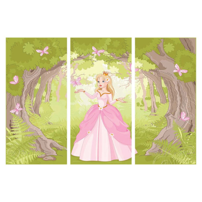 Poster Prinzessin Rosa Kinderzimmer 3 teilig Hochformat Bilder