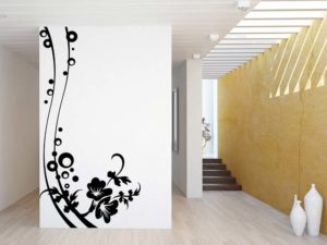 Wandtattoos für das Wohnzimmer modern mit Blumen Motiven