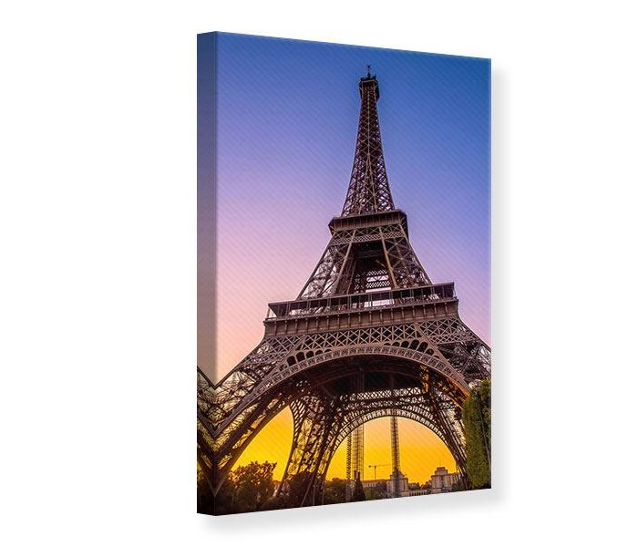 Leinwandbild Blau Eiffelturm Paris hochformat