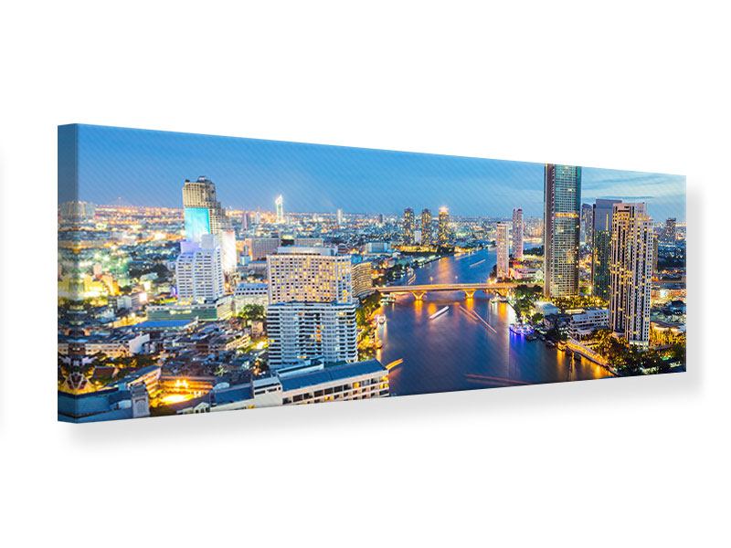 Leinwandbild Blau Bangkok Panorama
