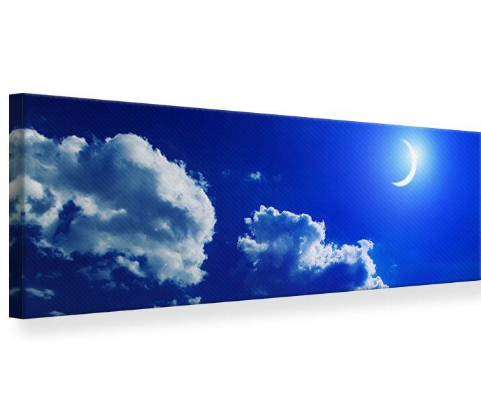 Leinwandbild Blau Der Mond Panorama