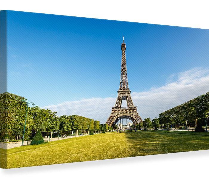 Leinwandbild Blau Eiffelturm querformat