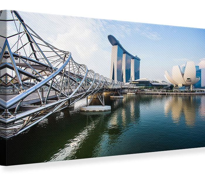 Leinwandbild Hellblau Singapur Querformat